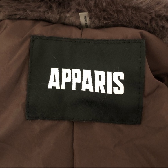 Apparis Faux Fur CELINA COAT Taupe Purple Size M - Picture 5 of 7